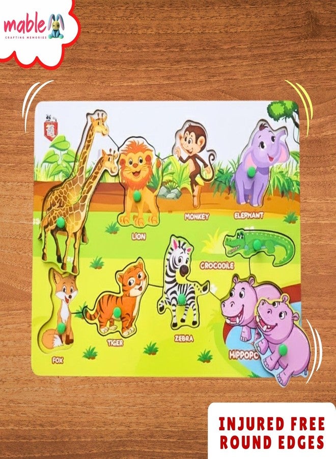 MABLE Wildlife Learning Puzzle for Kids | Animal Identification Educational Cardboard Puzzle Toy for Toddlers Boys & Girls Age 2+ - Image 2
